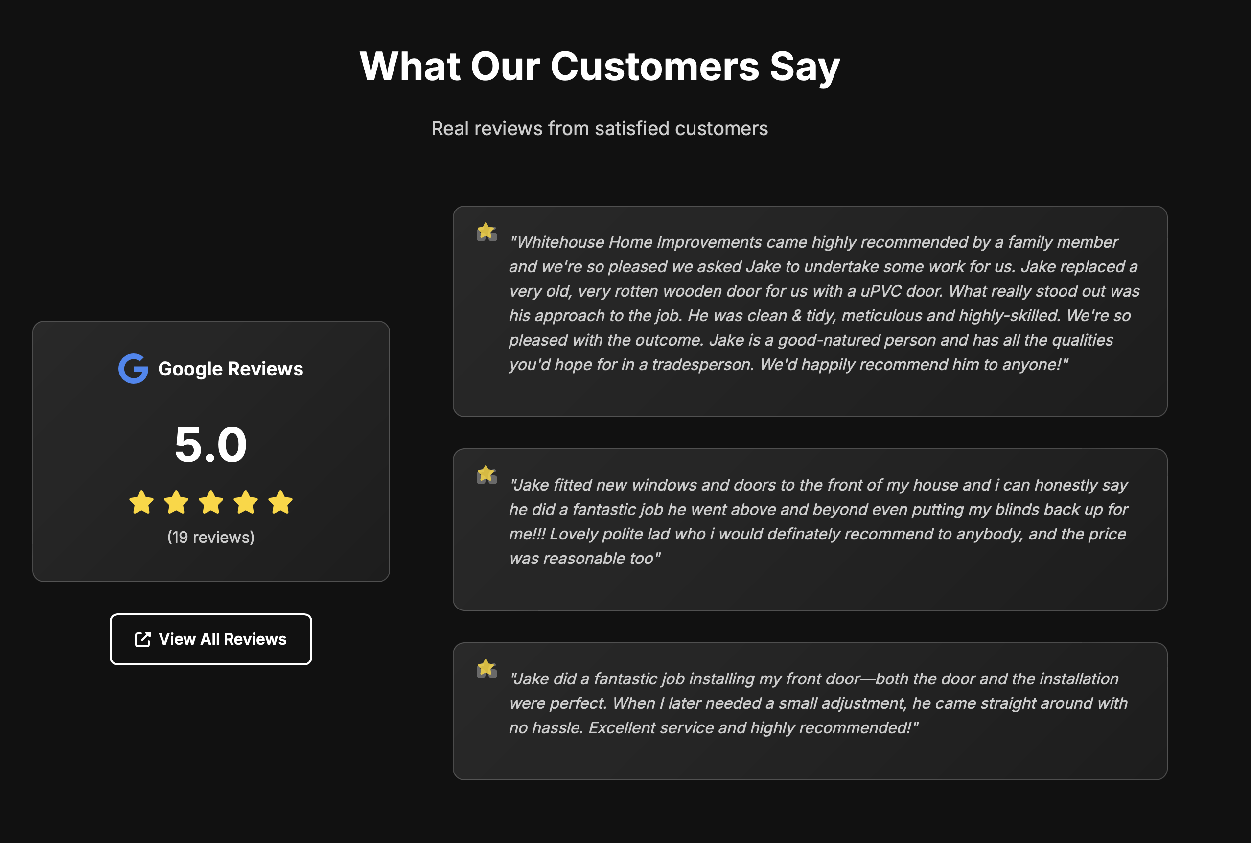 Customer reviews section